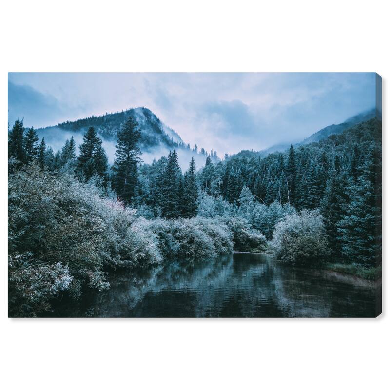 Wynwood Studio Canvas Nature and Landscape Cold Forest Green and Modern & Contemporary Wall Art Canvas Print