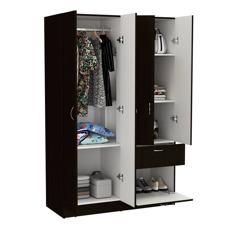 Armoire, Double Door Cabinet, One Drawer, Five Interior Shelves, Rod
