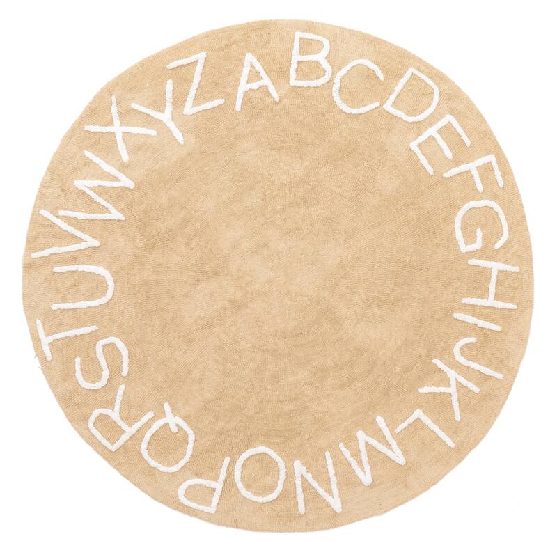 Nuloom Alphabet SpinClean Washable Round Rug