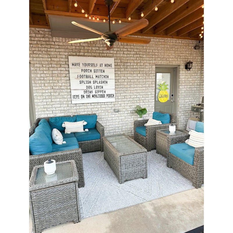 Hauteloom Areli Diamond Geometric Farmhouse Patio Outdoor Area Rug