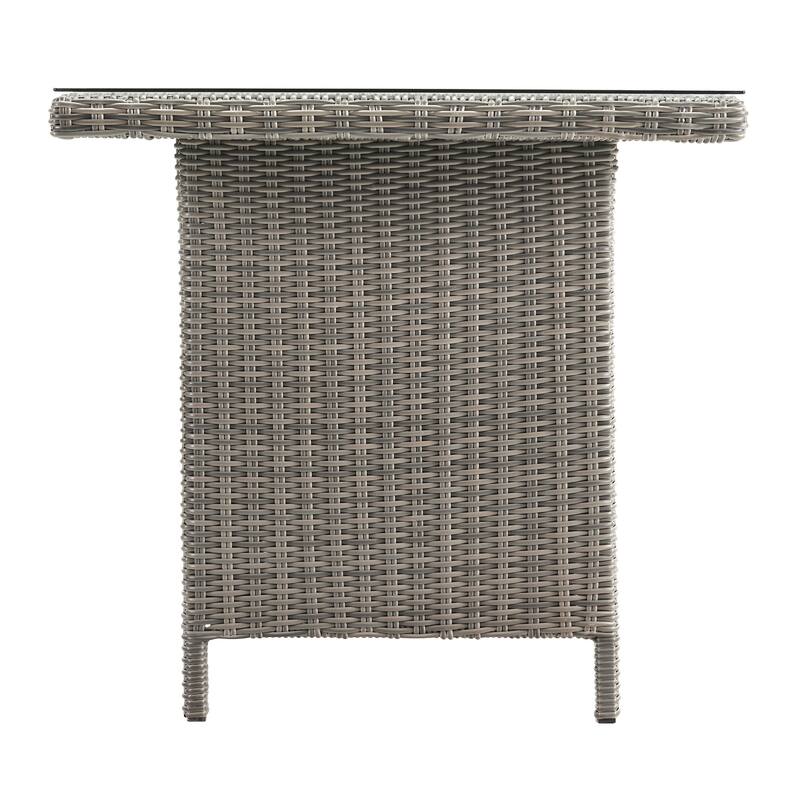 Asti All-Weather Wicker 3-Piece Outdoor Dining Set with 30"H Table with Glass Top and Two 37"H Dining Chairs