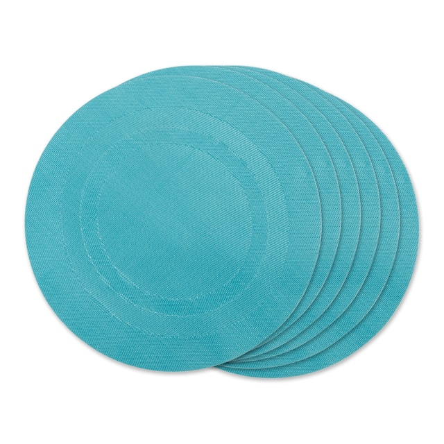 Design Imports Silver Doubleframe Kitchen Placemat Set (Set of 6) - Teal - Round