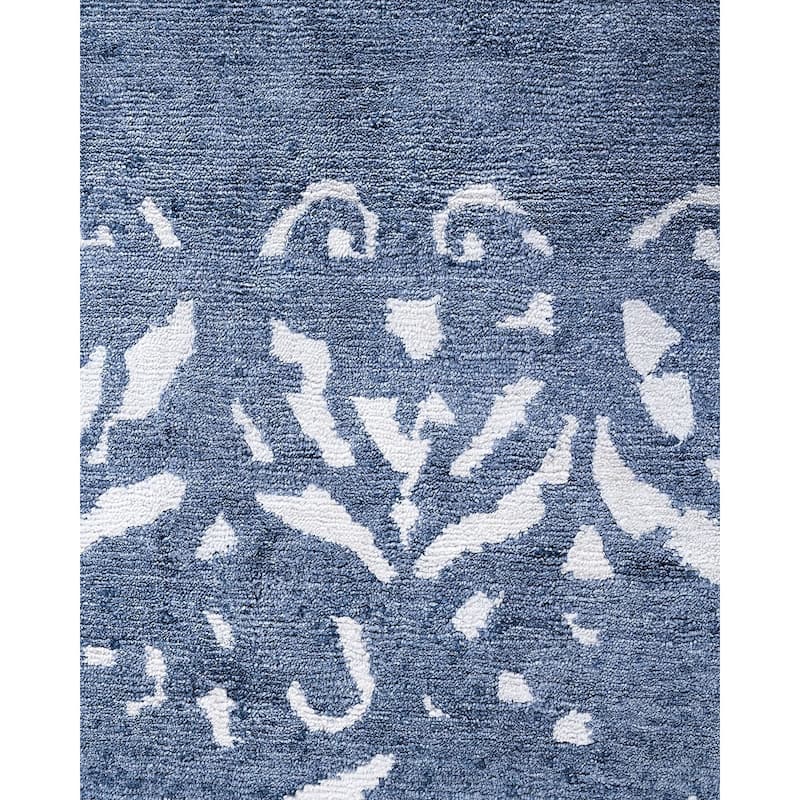 Modern One-of-a-Kind Hand-Knotted Area Rug, Blue - 8' 1" x 10' 3"