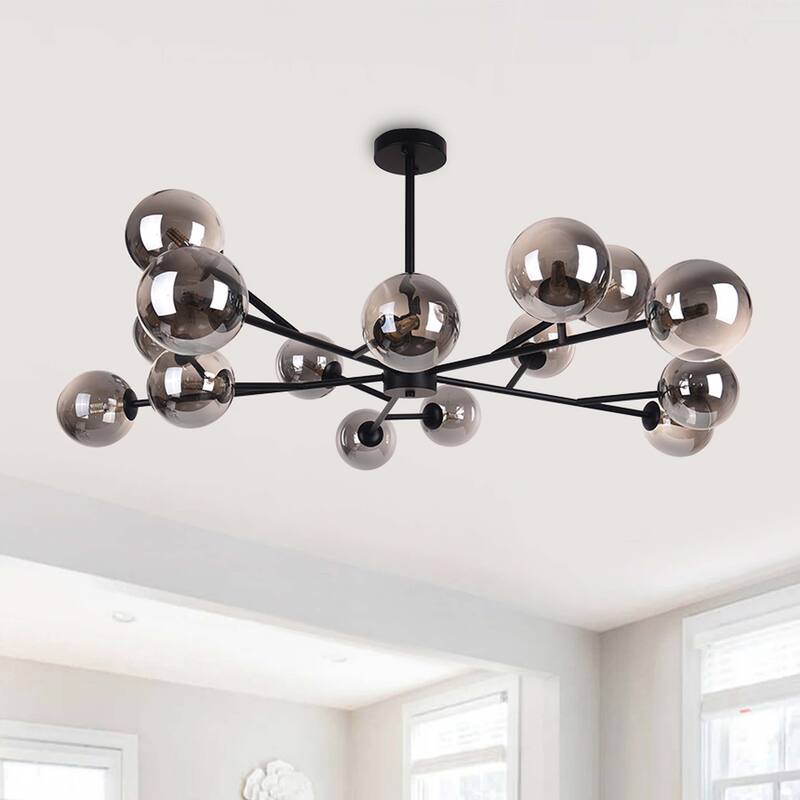 Modern Large Bubble Sputnik Chandelier in Black or Gold for Dining Room