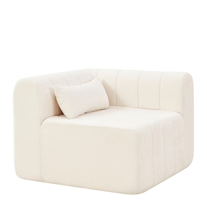 Christopher Knight Home - Modular Polyester Upholstered Sectional Sofa with 4-Piece Compressed Sponge - 145.5"