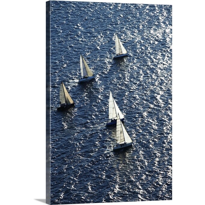 Shop Aerial View Of Sailboats Canvas Wall Art Overstock 16378003