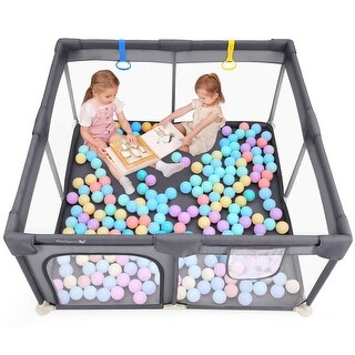 Playpen for Babies and Toddlers, Safe Anti-Fall Play Yard, Visible Play ...