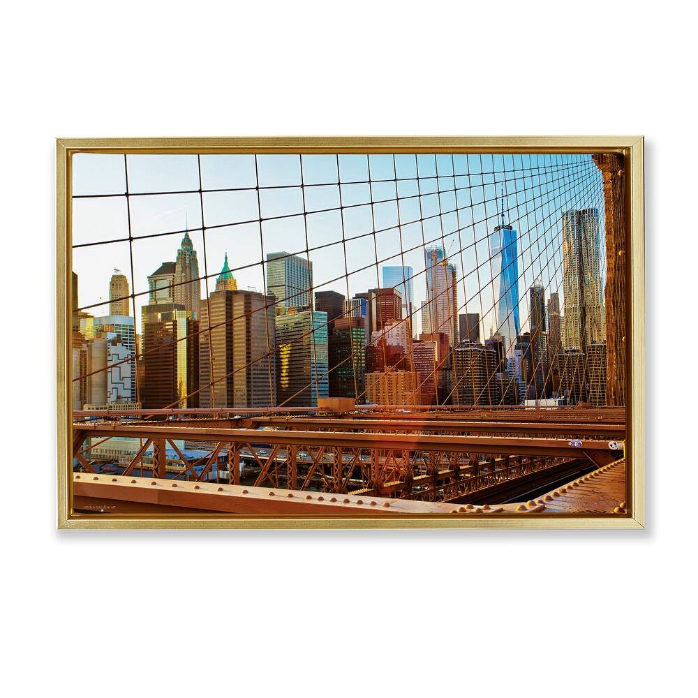 Stupell Cityscape Through Bridge Framed Floater Canvas Wall Art Design By Seven Trees Design