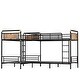 preview thumbnail 8 of 12, Metal Twin Detachable Triple Bunk Bed,Can Be Divided Into 3 Twin Beds for 4 Kids