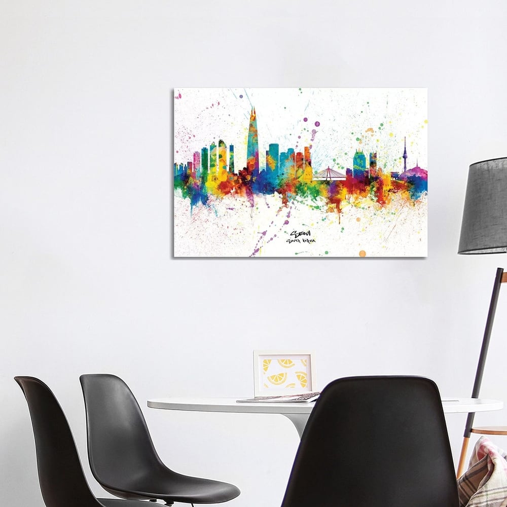 iCanvas "Seoul South Korea Skyline Splash" by Michael Tompsett Canvas Print