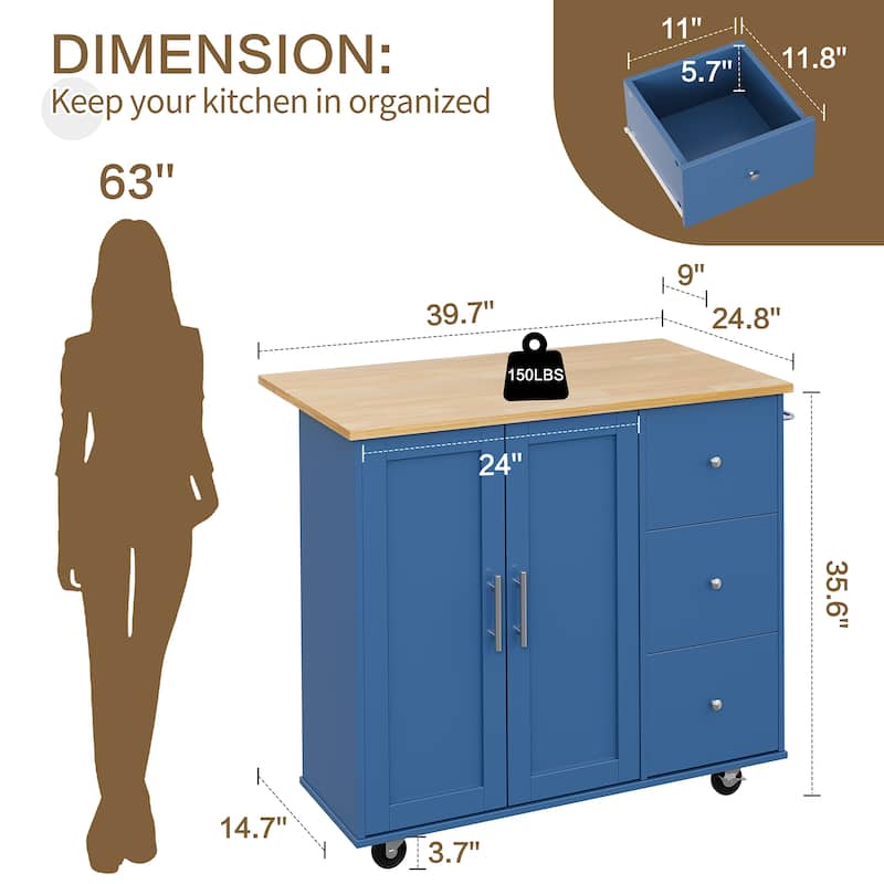 Futzca Storage Kitchen Island Cart