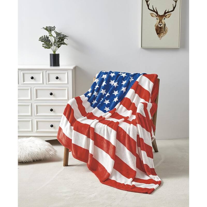 American Flag Ultra Lush Oversized Throw Blanket (50" x 70")