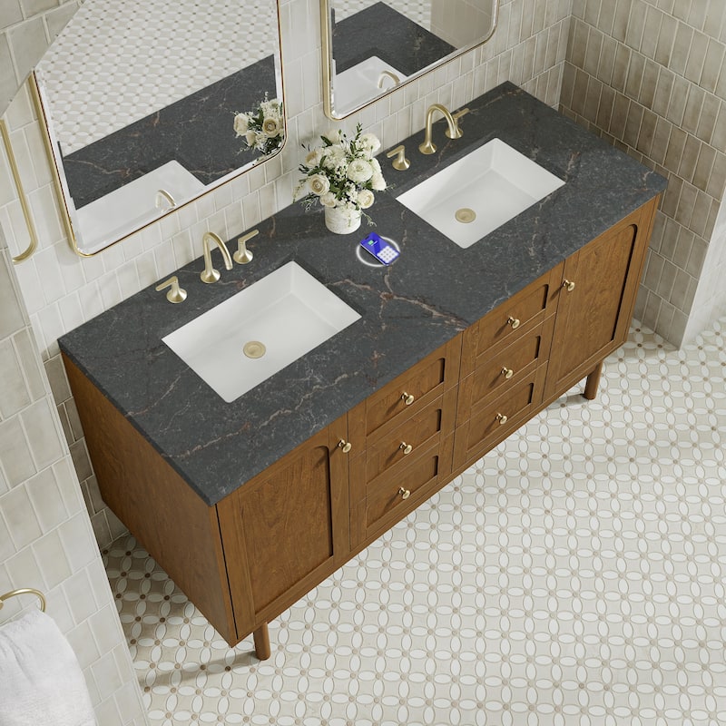 James Martin Vanities 545-V60D-FPBL Laurent 60" Double Basin Poplar