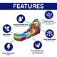 preview thumbnail 6 of 8, Herokiddo Block Party 16ft Tall Inflatable Water Slide with Air Blower & Attached Pool, Outdoor Play Commercial Grade Waterslide