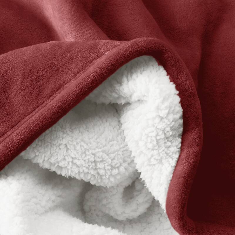 Bare Home Sherpa Fleece Blanket - Reversible Plush Bed Blanket