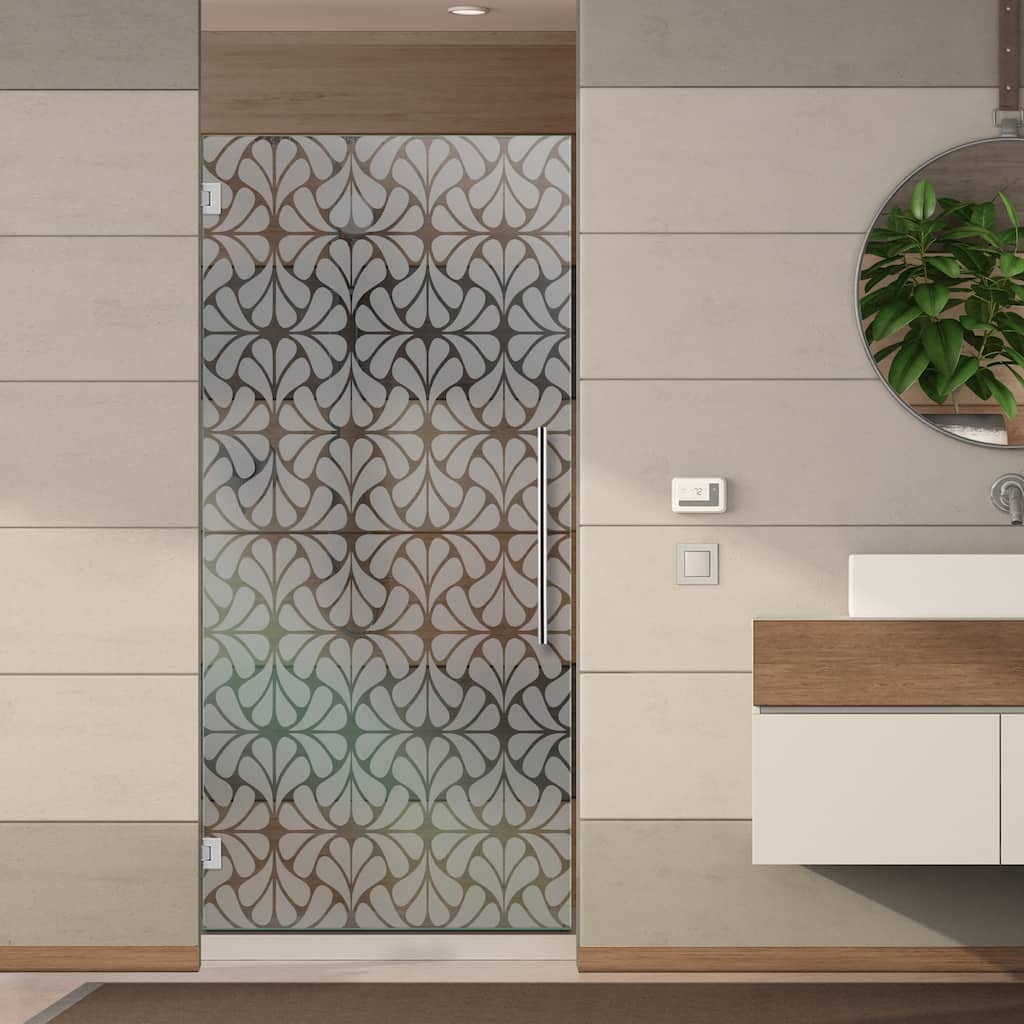 Swing Shower Door with Frosted Design