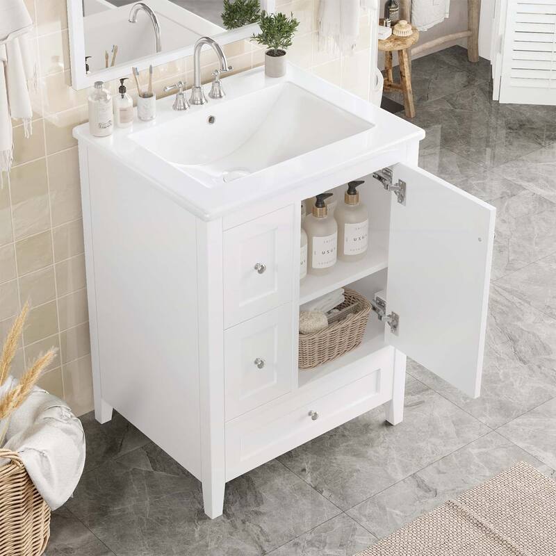 Freestanding Vanity Set with Storage,Adjustable Shelf