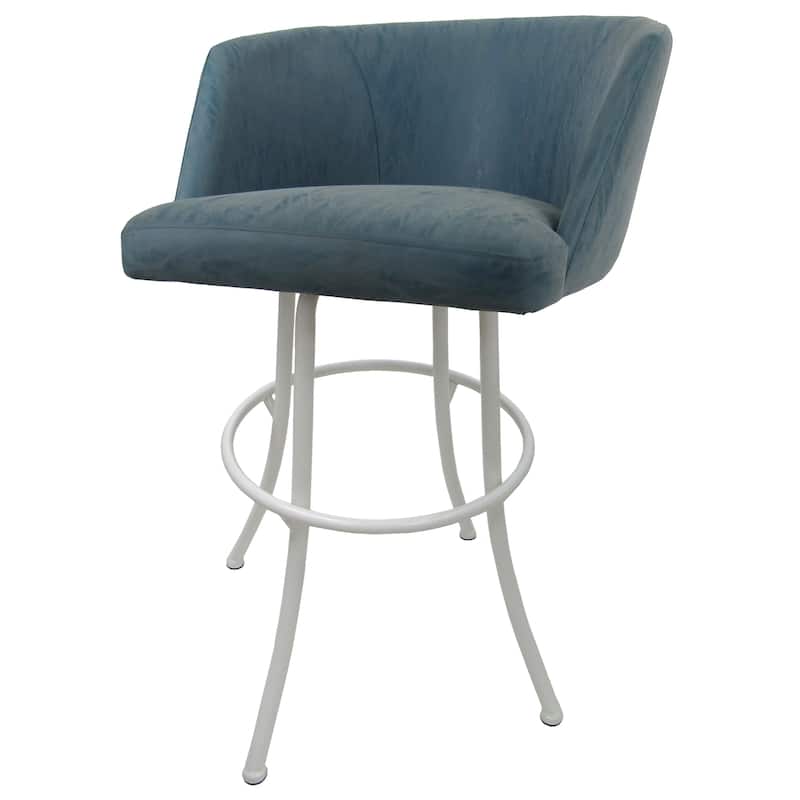 Swivel Counter 26", 30" Extra Tall 34" Metal Bar Stool - Joey - Topaz Vinyl - White - Bar Height