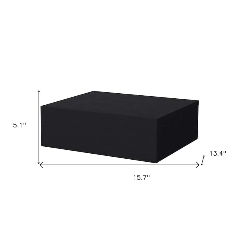5" Black One Drawer Faux Wood Floating Nightstand
