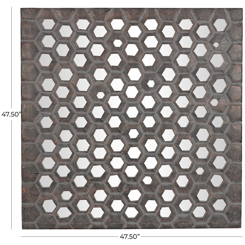 Gray Wooden Handmade Inspired Coral Home Wall Decor with Mirror Backing