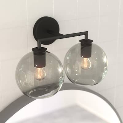 OROMA HOME Fernando 2-Light Globe Glass Bathroom Vanity Sconce