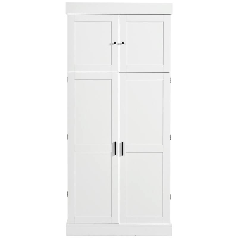 77" Tall Buffet Sideboard Storage Cabinet for Dining Room, Freestanding Kitchen Pantry Cabinetwith Drawers and Wine Racks