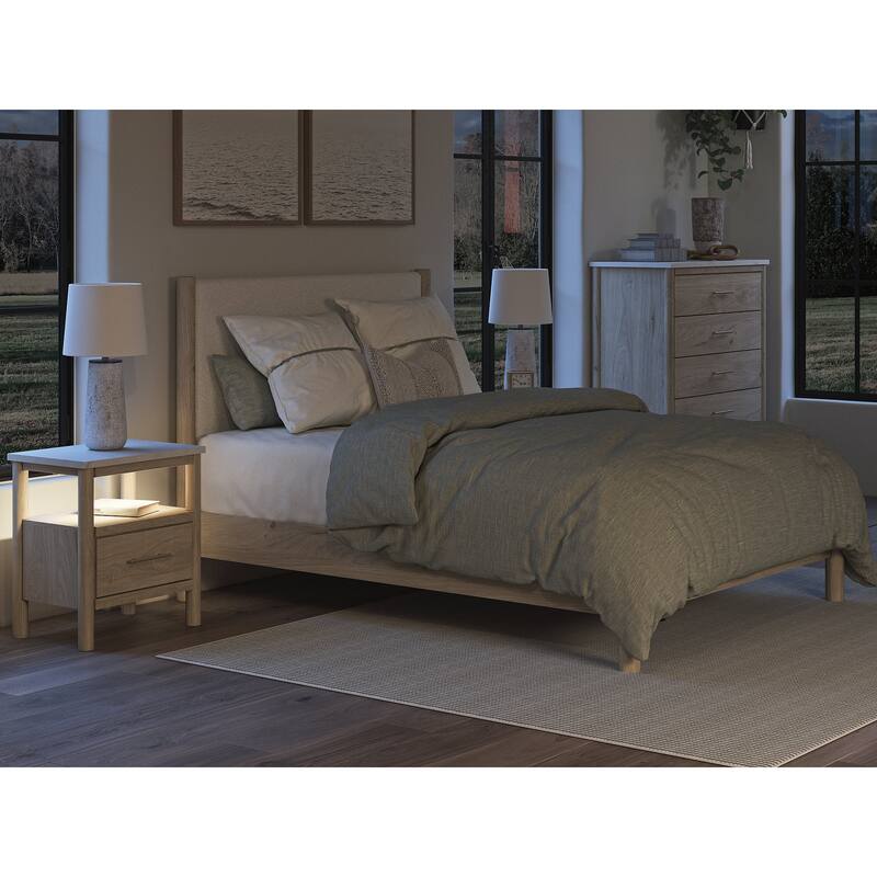 Signature Design by Ashley Cadmori Upholstered Panel Platform Bed