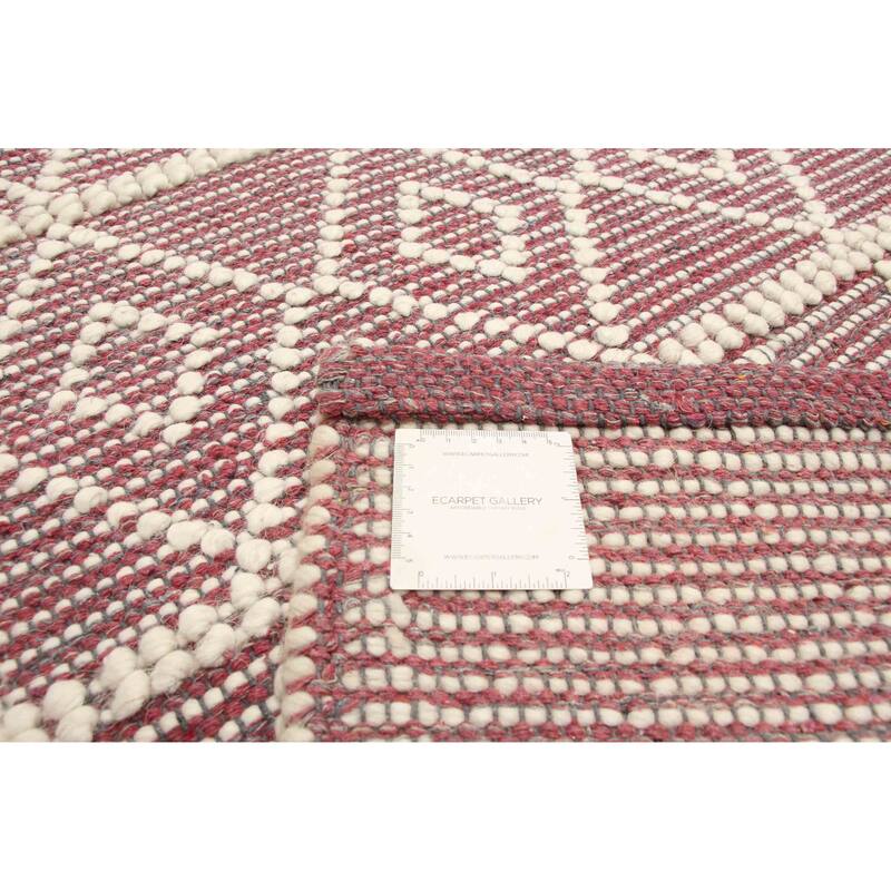 ECARPETGALLERY Braid weave Sienna Burgundy Wool Rug - 5'2 x 7'8