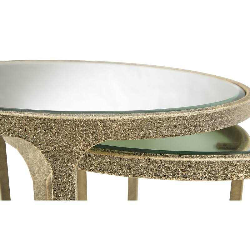 Signature Design by Ashley Irmaleigh Gold/Clear Accent Table (Set of 2) - 22"W x 15.5"D x 24.13"H