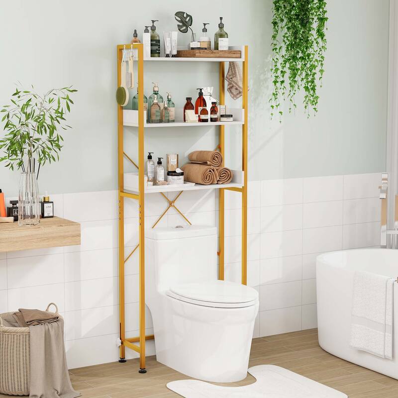Costway 3-Tier Over-The-Toilet Bathroom Shelf Metal Frame Space Saver - See Details