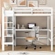 preview thumbnail 4 of 8, Full Size Loft Bed with Multifunction Shelves and Under-bed Desk