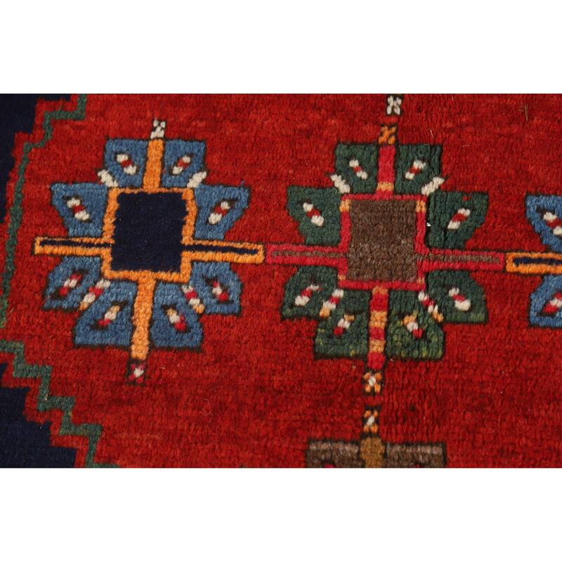 Hand Knotted Oriental 100% Wool Carpet Traditional Tribal Red Kazak Area Rug - 7' 6'' X 4' 2''