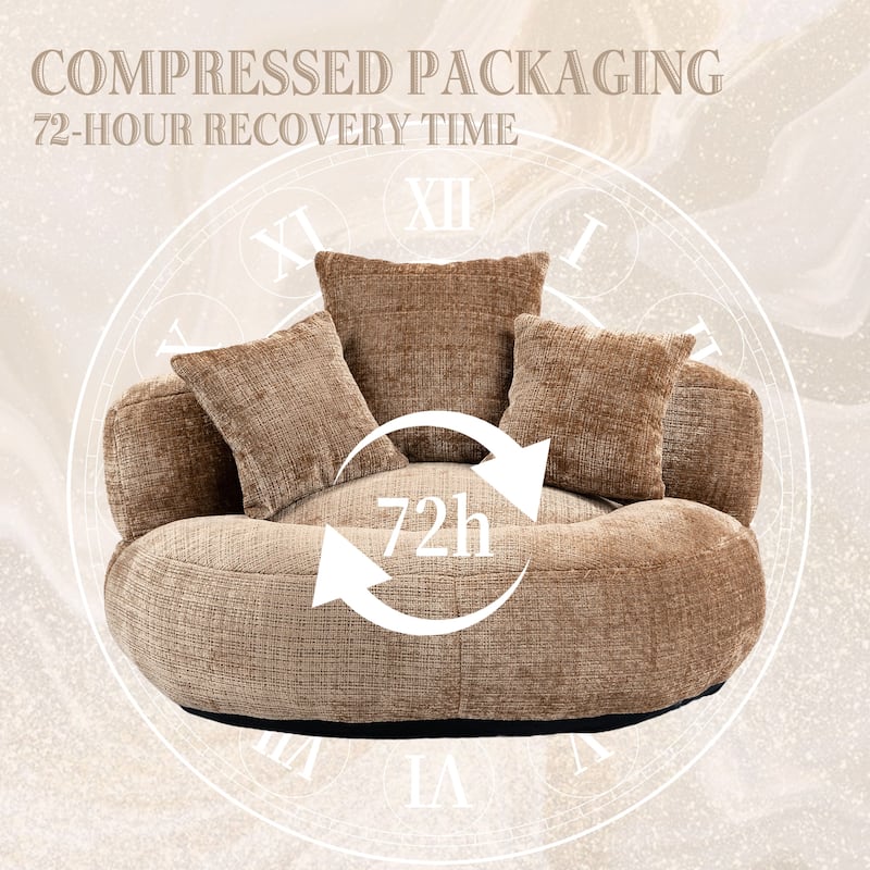 Roomfitters Bean Bag Gaming Chair with 3 Pillows, Soft High Back Lazy Sofa for Indoor and Outdoor Bedroom or Office Use