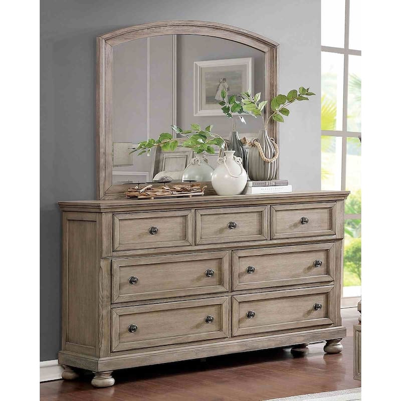 Gray Finish Transitioanl Bedroom Set with USB Charger on Nightstand
