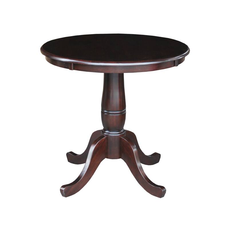 International Concepts 30-inch Round Pedestal Table - 29.1"H - Rich Mocha