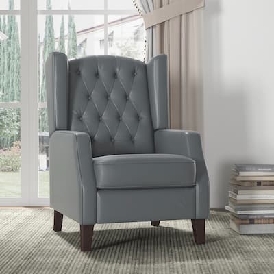 Tufted Accent Chair, Faux Leather Armchair