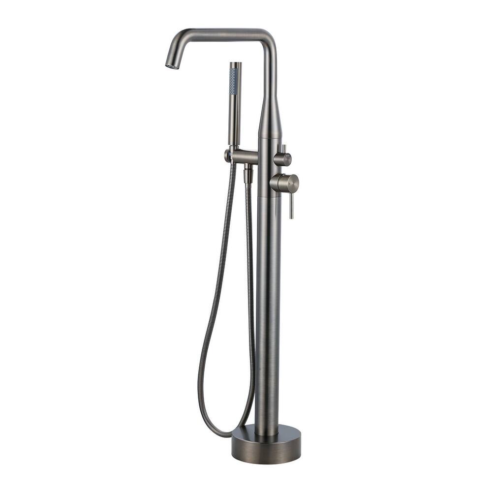 WOWOW Minimalist Freestanding Bathtub Faucet with Handheld Shower
