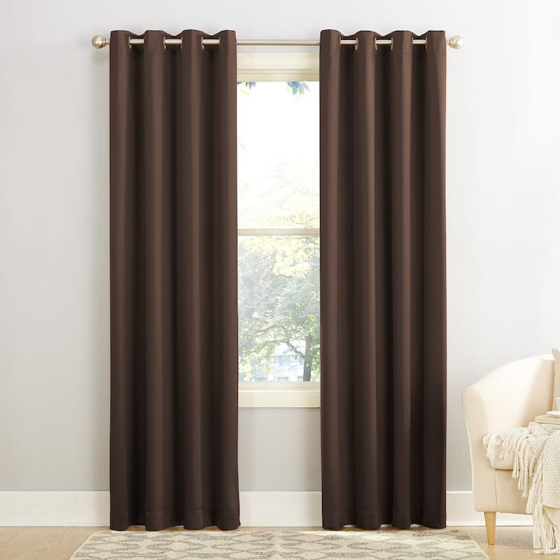 Porch & Den Nantahala Room Darkening Grommet Curtain Panel, Single Panel - 54 x 54 - Chocolate