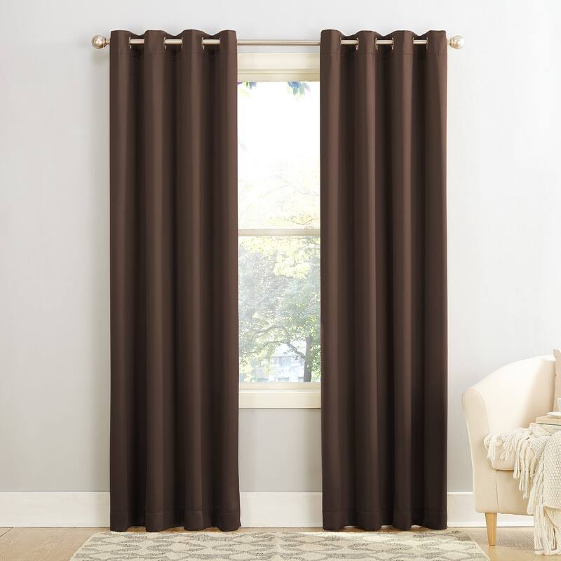 Porch & Den Nantahala Room Darkening Grommet Curtain Panel, Single Panel - 54 x 54 - Chocolate
