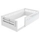preview thumbnail 7 of 10, Twin Safety Toddler Floor Bed Concise Fence Bed with Guardrails