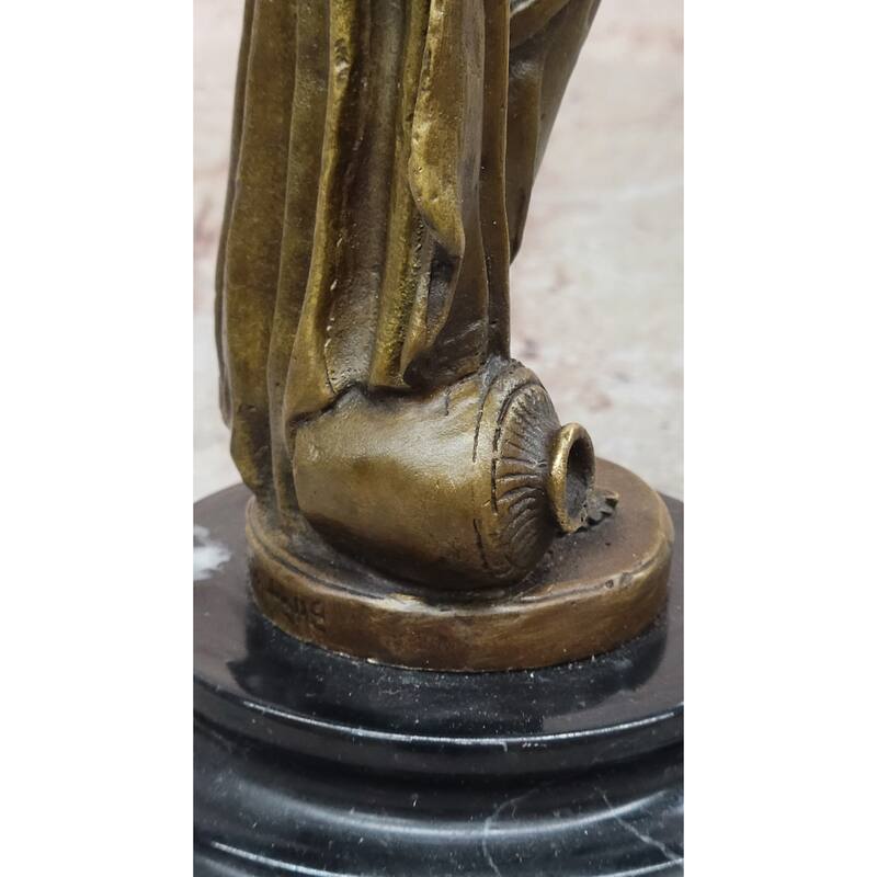 Classical Bronze Lady Sculpture – Elegant Woman Figurine On Marble Base