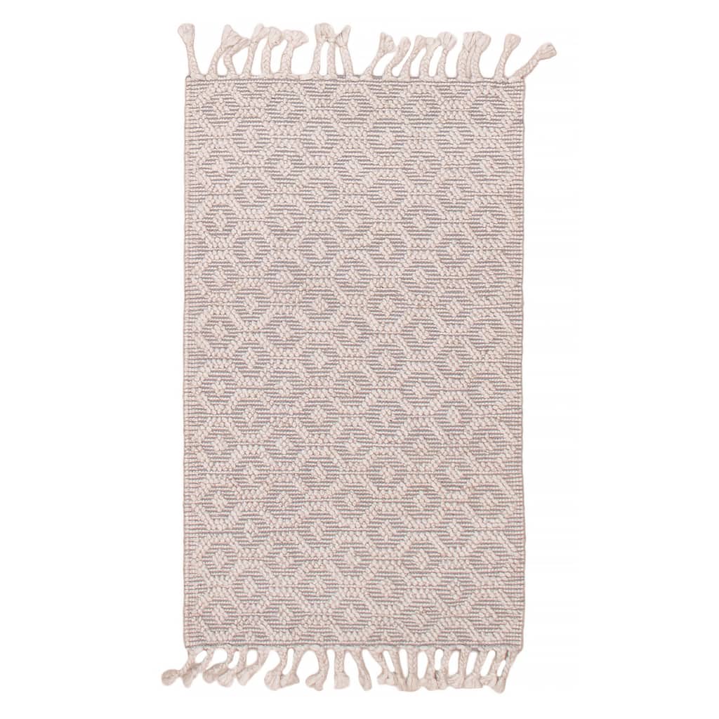 ECARPETGALLERY Braid weave Sienna Cream Wool Rug - 3'0 x 5'0
