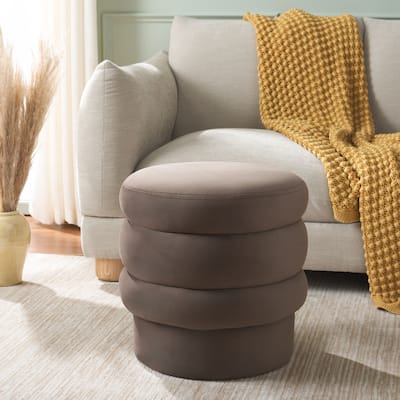 SAFAVIEH Rohan Upholstered Layered Ottoman, Fully Assembled