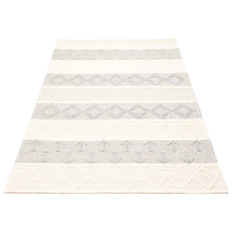 ECARPETGALLERY Braid weave Sienna Cream Wool Rug - 5'11 x 9'3