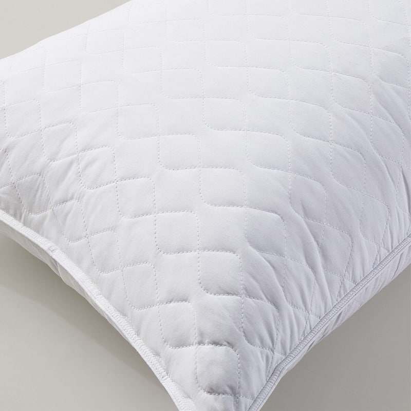 Medium-Firm Premium Soft Down Fiber Bed Pillows Set of 2 - White