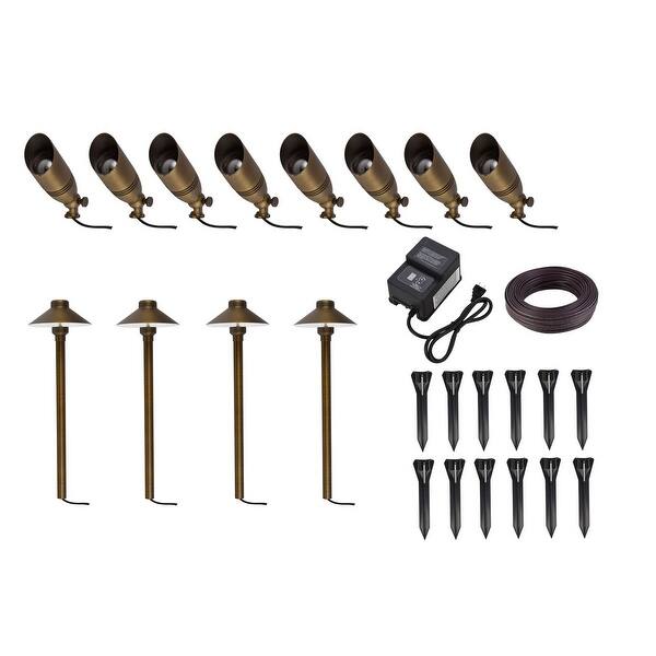 slide 2 of 5, August Brass Landscape Lighting Kit 2 Pack of 12 - 6 inch