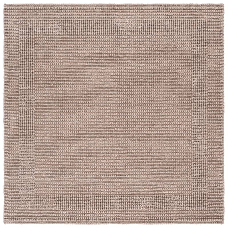 SAFAVIEH Handmade Natura Dalmira Raised Textured Wool Blend Rug - 6' Square - Beige