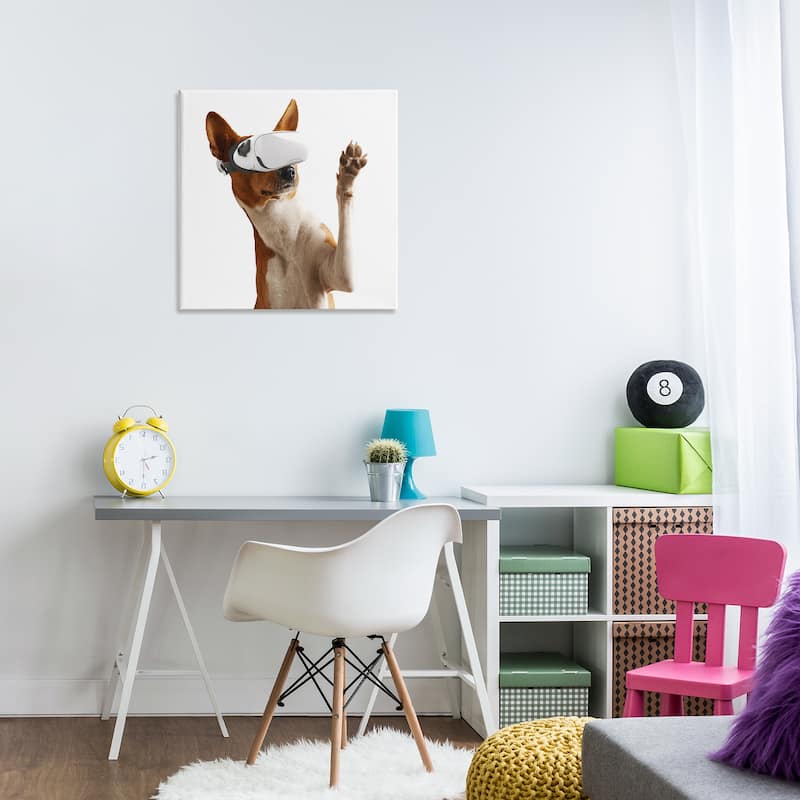 Stupell VR Gamer Dog Canvas Wall Art Design By CAD Designs