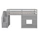 preview thumbnail 27 of 26, Twin Size Wood Loft Bed with Storage Staircase and Window,Sweden Style
