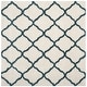 preview thumbnail 41 of 145, SAFAVIEH Hudson Shag Ariola Trellis 2-inch Thick Rug 7' Square - Ivory/Steel Blue